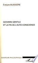 Giovanni Gentile et la fin de l'auto-conscience