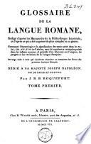 Glossaire de la langue romane, 1