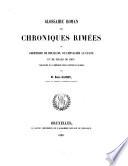 Glossaire roman des chroniques rimées de Godefroid de Bouillon, du Chevalier au Cygne et de Gilles de Chin ...