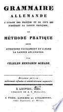 Grammaire allemande à l'usage des François et de ceux qui possèdent la langue françoise