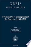 Grammaire et enseignement du français, 1500-1700