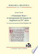 Grammaire floue et enseignement du français en Angleterre au XVe siècle