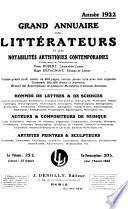 Grand annuaire des littérateurs et des notabilités artistique contemporaines ...