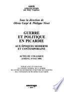 Guerre et politique en Picardie