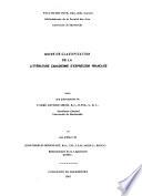 Guide de classification de la littérature canadienne d'expression française
