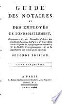 Guide des notaires et des employés de l'enregistrement