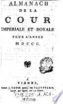 Hauptsacht. 1782: Almanac de la Cour Impériale et Royale