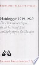 Heidegger 1919-1929