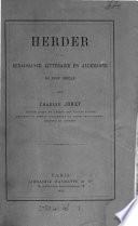 Herder et la renaissance littéraire en Allemagne au xviiie siècle