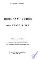 Hermann Cohen, élève de Franz Liszt