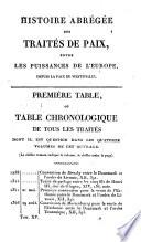 Histoire abrégée des traités de paix, entre les puissances de l'Europe, depuis la paix de Westphalie