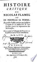 Histoire critique de Nicolas Flamel et de Pernelle sa femme