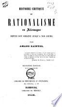 Histoire critique du rationalisme en Allemagne