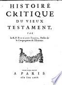 Histoire critique du Vieux Testament