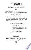 Histoire critique et raisonnée de la situation de l'Angleterre, au 1er Janvier 1816