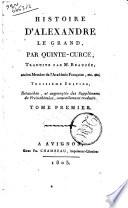 Histoire d'Alexandre le grand, par Quinte-Curce; traduite par M. Beauzée ... Tome premier (-second)