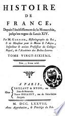 Histoire de France depuis l'établissement de la monarchie jusqu'au règne de Louis XIV