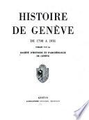 Histoire de Genève: De 1798 a 1931