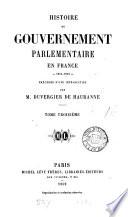 Histoire de gouvernement parlementaire en France