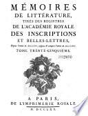 Histoire de l'academie royale des inscrip tions et belles. lettres (etc.)