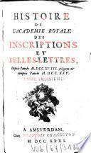 Histoire de l'Académie Royale des Inscriptions et Belles-Lettres
