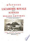 Histoire de l'Académie royale des sciences et des belles lettres de Berlin