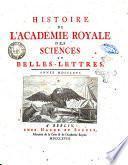 Histoire de l'Academie royale des sciences et des belles-lettres de Berlin