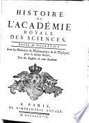 Histoire de l'Academie royale des sciences