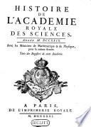 Histoire de l'Académie Royale des Sciences