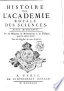 Histoire de l'Academie royale des sciences