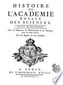 Histoire de l'Academie royale des sciences