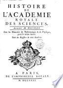 Histoire de l'Academie royale des sciences