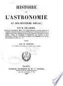 Histoire de l'astronomie au dix-huitième siècle