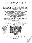 HISTOIRE DE L'EDIT DE NANTES