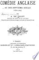 Histoire de la comédie anglaise au dix-septième siècle, 1672-1707