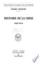 Histoire de la crise, 1929-1934