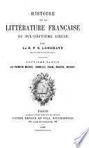 Histoire de la littérature française au dis-septième siècle