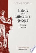 Histoire de la littérature grecque d'Homère à Aristote