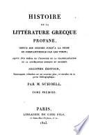 Histoire de la littérature grecque profane