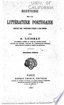 Histoire de la littérature portugaise depuis ses origines jusqu'à nos jours