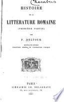 Histoire de la littérature romaine