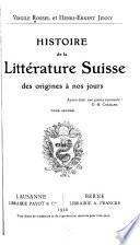 Histoire de la littérature suisse