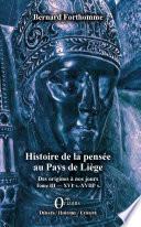 Livre Histoire de la pensée au Pays de Liège