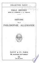 Histoire de la philosophie allemande