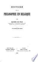 Histoire de la philosophie en Belgique