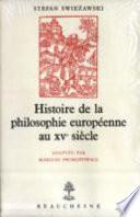 Histoire de la philosophie européenne au XVe siècle