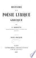 Histoire de la poésie lyrique grecque