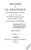 Histoire de la politique des puissances de l'Europe
