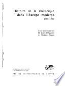 Histoire de la rhétorique dans l'Europe moderne