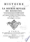 Histoire de la Societe Royale de Medecine